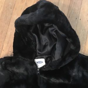 Old Navy Girls Faux Fur Coat Jacket Size 8